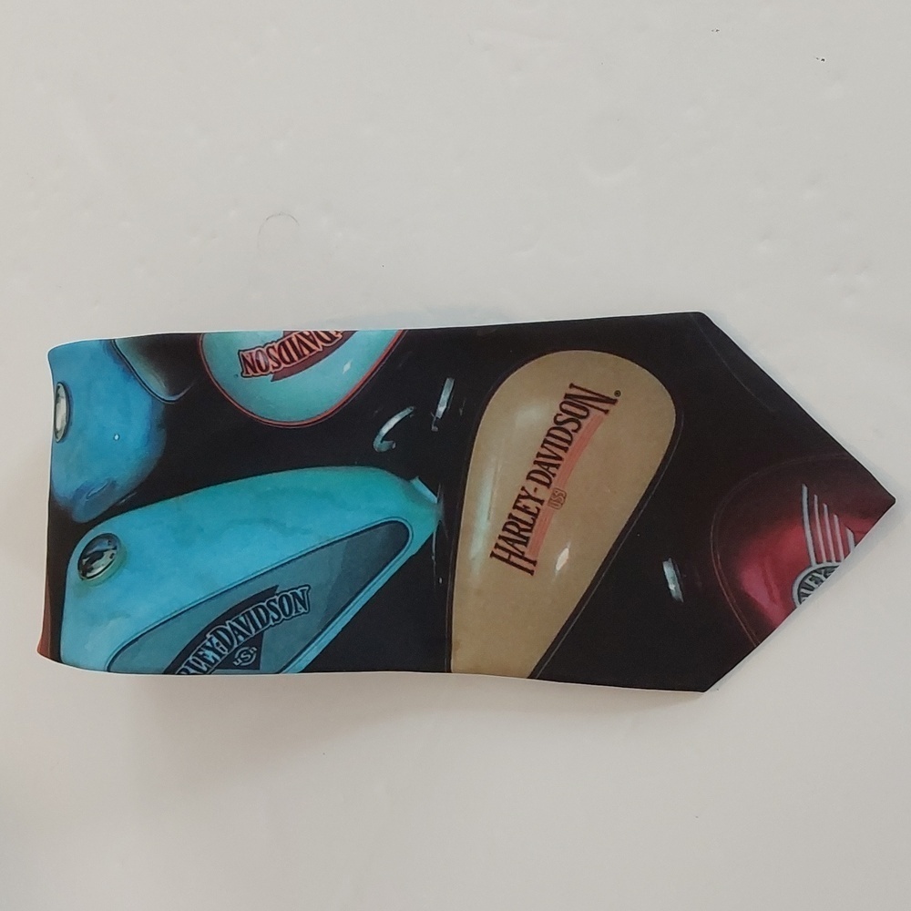 Harley Davidson Necktie Colorful Motorcycle Tanks Mens Tie Sz.58'